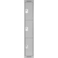 Casiers Clean Line, 3 niveaux, 12" x 18" x 72", Acier, Gris, Rivet (assembl&eacute;) Stor-it Systems