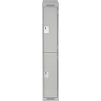 Casiers Clean Line, 2 niveaux, 12" x 18" x 78", Acier, Gris, Rivet (assembl&eacute;) Stor-it Systems