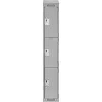 Casiers Clean Line, 3 niveaux, 12" x 18" x 78", Acier, Gris, Rivet (assembl&eacute;) Stor-it Systems