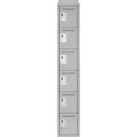 Clean Line Lockerette , 6 -tier, 12" x 18" x 78", Steel, Grey, Rivet (Assembled) Stor-it Systems
