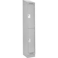Casiers Clean Line, 2 niveaux, 12" x 18" x 82", Acier, Gris, Rivet (assembl&eacute;) Stor-it Systems