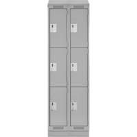 Casiers Clean Line, 3 niveaux, Bloc de 2, 24" x 18" x 82", Acier, Gris, Rivet (assembl&eacute;) Stor-it Systems