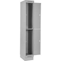 Clean Line Lockers, 2 -tier, Bank of 4, 48" x 18" x 76", Steel, Grey, Rivet (Assembled) Stor-it Systems