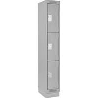 Casiers Clean Line, 3 niveaux, 12" x 18" x 76", Acier, Gris, Rivet (assembl&eacute;) Stor-it Systems