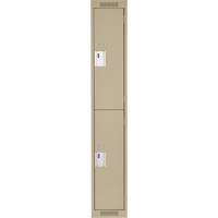 Casiers Clean Line, 2 niveaux, 12" x 18" x 72", Acier, Beige, Rivet (assembl&eacute;) Stor-it Systems