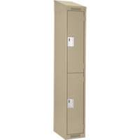 Casiers Clean Line, 2 niveaux, 12" x 18" x 78", Acier, Beige, Rivet (assembl&eacute;) Stor-it Systems