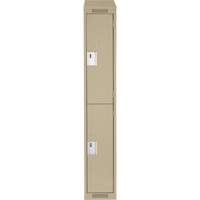 Casiers Clean Line, 2 niveaux, 12" x 18" x 78", Acier, Beige, Rivet (assembl&eacute;) Stor-it Systems