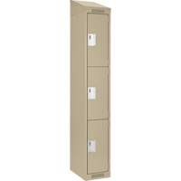 Casiers Clean Line, 3 niveaux, 12" x 18" x 78", Acier, Beige, Rivet (assembl&eacute;) Stor-it Systems