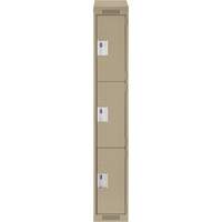 Casiers Clean Line, 3 niveaux, 12" x 18" x 78", Acier, Beige, Rivet (assembl&eacute;) Stor-it Systems