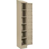 Clean Line Lockerette , 6 -tier, Bank of 4, 48" x 18" x 82", Steel, Beige, Rivet (Assembled) Stor-it Systems