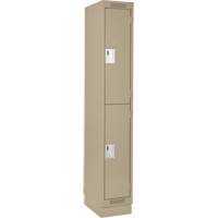 Casiers Clean Line, 2 niveaux, 12" x 18" x 76", Acier, Beige, Rivet (assembl&eacute;) Stor-it Systems