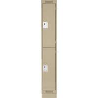 Casiers Clean Line, 2 niveaux, 12" x 18" x 76", Acier, Beige, Rivet (assembl&eacute;) Stor-it Systems