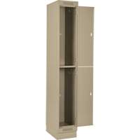 Clean Line Lockers, 2 -tier, Bank of 4, 48" x 18" x 76", Steel, Beige, Rivet (Assembled) Stor-it Systems