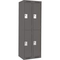 Casiers Clean Line, 2 niveaux, Bloc de 2, 24" x 18" x 72", Acier, Charbon, Rivet (assembl&eacute;) Stor-it Systems