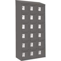 Clean Line Lockerette, 6 -tier, Bank of 3, 36" x 18" x 78", Steel, Charcoal, Rivet (Assembled) Stor-it Systems