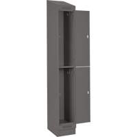 Clean Line Lockers, 2 -tier, Bank of 4, 48" x 18" x 82", Steel, Charcoal, Rivet (Assembled) Stor-it Systems