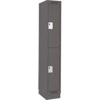 Clean Line Lockers, 2 -tier, 12" x 18" x 76", Steel, Charcoal, Rivet (Assembled) Stor-it Systems