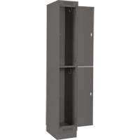 Clean Line Lockers, 2 -tier, Bank of 4, 48" x 18" x 76", Steel, Charcoal, Rivet (Assembled) Stor-it Systems