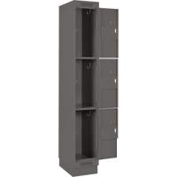 Clean Line Lockers, 3 -tier, Bank of 4, 48" x 18" x 76", Steel, Charcoal, Rivet (Assembled) Stor-it Systems