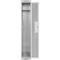 Clean Line Lockers, 12" x 12" x 72", Steel, Grey, Rivet (Assembled), Perforated Stor-it Systems