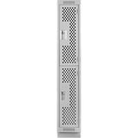 Casiers Clean Line, 2 niveaux, 12" x 18" x 76", Acier, Gris, Rivet (assembl&eacute;), Perfor&eacute; Stor-it Systems