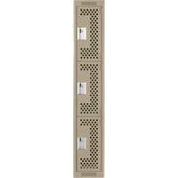 Casiers Clean Line, 3 niveaux, 12" x 12" x 72", Acier, Beige, Rivet (assembl&eacute;), Perfor&eacute; Stor-it Systems