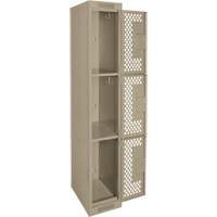 Casiers Clean Line, 3 niveaux, 12" x 12" x 72", Acier, Beige, Rivet (assembl&eacute;), Perfor&eacute; Stor-it Systems
