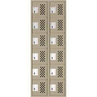 Assembled Lockerettes Clean Line Perforated Economy Lockers, 6 -tier, Bank of 2, 18" x 72" x 12", Steel Stor-it Systems