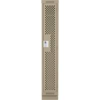Clean Line Lockers, 12" x 15" x 76", Steel, Beige, Rivet (Assembled), Perforated Stor-it Systems