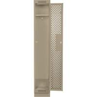 Clean Line Lockers, 12" x 15" x 76", Steel, Beige, Rivet (Assembled), Perforated Stor-it Systems