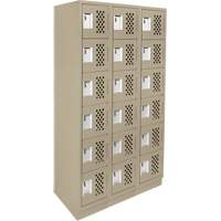 Assembled Lockerettes Clean Line Perforated Economy Lockers, 6 -tier, Bank of 3, 18" x 72" x 12", Steel Stor-it Systems