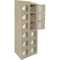 Assembled Lockerettes Clean Line Perforated Economy Lockers, 6 -tier, Bank of 2, 18" x 72" x 12", Steel Stor-it Systems