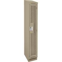 Clean Line Lockers, 12" x 12" x 82", Steel, Beige, Rivet (Assembled), Perforated Stor-it Systems