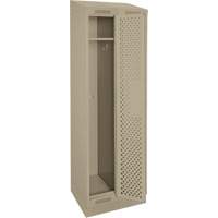 Clean Line Lockers, Bank of 2, 24" x 12" x 82", Steel, Beige, Rivet (Assembled), Perforated Stor-it Systems