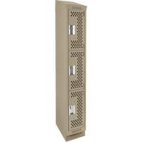 Casiers Clean Line, 3 niveaux, 12" x 15" x 82", Acier, Beige, Rivet (assembl&eacute;), Perfor&eacute; Stor-it Systems