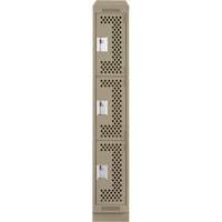Casiers Clean Line, 3 niveaux, 12" x 15" x 82", Acier, Beige, Rivet (assembl&eacute;), Perfor&eacute; Stor-it Systems