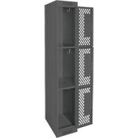 Casiers Clean Line, 3 niveaux, 12" x 12" x 72", Acier, Charbon, Rivet (assembl&eacute;), Perfor&eacute; Stor-it Systems