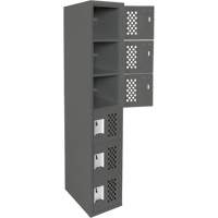 Assembled Lockerettes Clean Line Perforated Economy Lockers, 6 -tier, 18" x 72" x 12", Steel Stor-it Systems