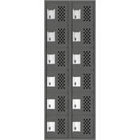 Assembled Lockerettes Clean Line Perforated Economy Lockers, 6 -tier, Bank of 2, 18" x 72" x 12", Steel Stor-it Systems