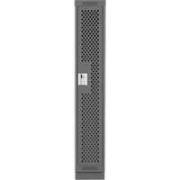 Clean Line Lockers, 12" x 15" x 76", Steel, Charcoal, Rivet (Assembled), Perforated Stor-it Systems