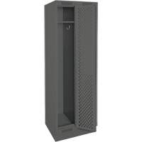 Clean Line Lockers, Bank of 2, 24" x 15" x 76", Steel, Charcoal, Rivet (Assembled), Perforated Stor-it Systems