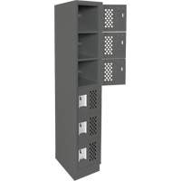 Assembled Lockerettes Clean Line Perforated Economy Lockers, 6 -tier, 18" x 72" x 12", Steel Stor-it Systems