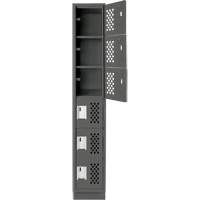Assembled Lockerettes Clean Line Perforated Economy Lockers, 6 -tier, 18" x 72" x 12", Steel Stor-it Systems
