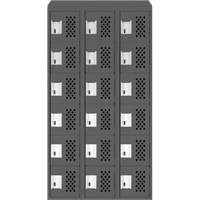Assembled Lockerettes Clean Line Perforated Economy Lockers, 6 -tier, Bank of 3, 18" x 72" x 12", Steel Stor-it Systems