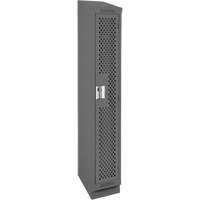 Clean Line Lockers, 12" x 12" x 82", Steel, Charcoal, Rivet (Assembled), Perforated Stor-it Systems