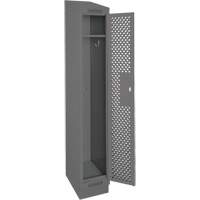 Clean Line Lockers, 12" x 12" x 82", Steel, Charcoal, Rivet (Assembled), Perforated Stor-it Systems