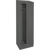Clean Line Lockers, Bank of 2, 24" x 12" x 82", Steel, Charcoal, Rivet (Assembled), Perforated Stor-it Systems