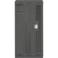 Clean Line Lockers, Bank of 3, 36" x 12" x 82", Steel, Charcoal, Rivet (Assembled), Perforated Stor-it Systems