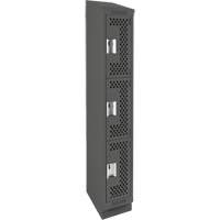 Casiers Clean Line, 3 niveaux, 12" x 18" x 82", Acier, Charbon, Rivet (assembl&eacute;), Perfor&eacute; Stor-it Systems