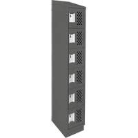 Assembled Lockerettes Clean Line Perforated Economy Lockers, 6 -tier, 18" x 72" x 12", Steel Stor-it Systems